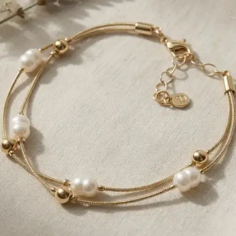 Double Layer Faux Pearl Bracelet