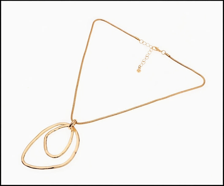 Double Triangle Hoop Necklace