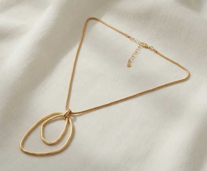 Double Triangle Hoop Necklace