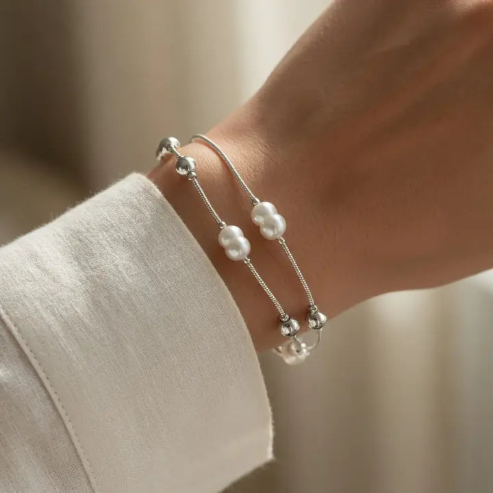 Double Layer Faux Pearl Bracelet