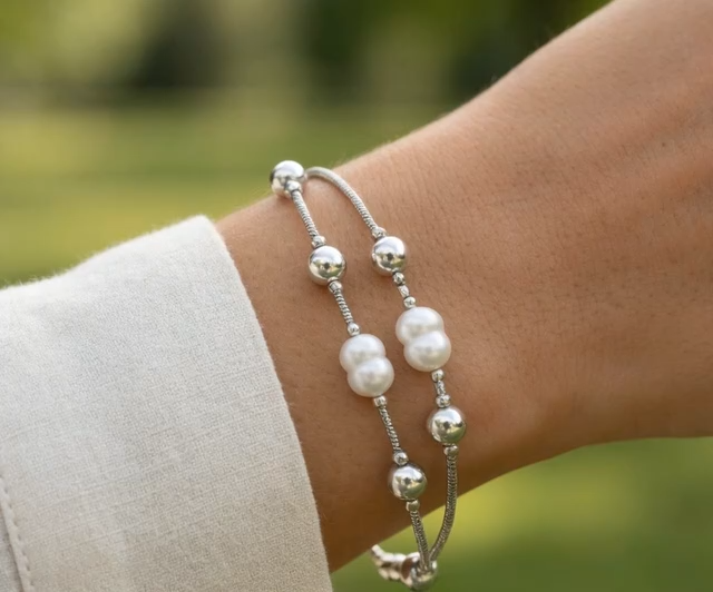 Double Layer Faux Pearl Bracelet