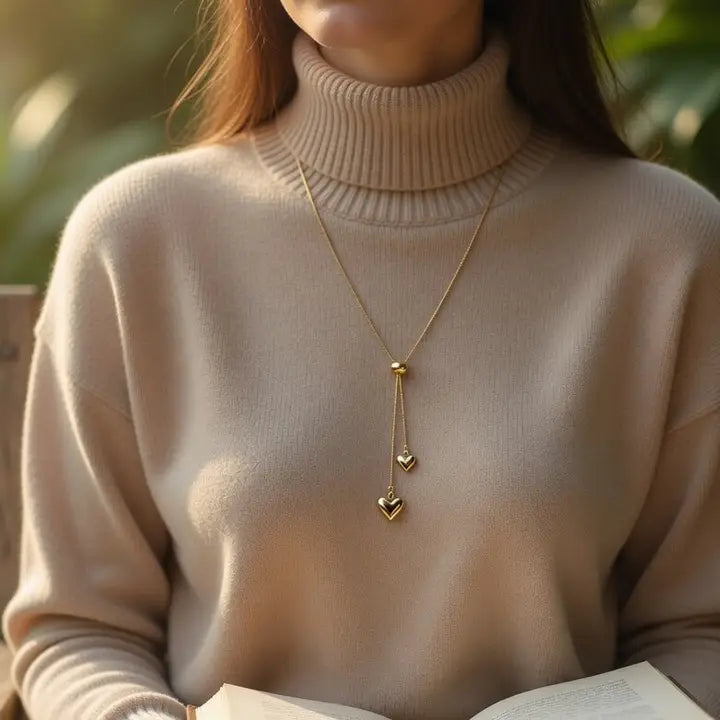 Adjustable Heart Drop Necklace