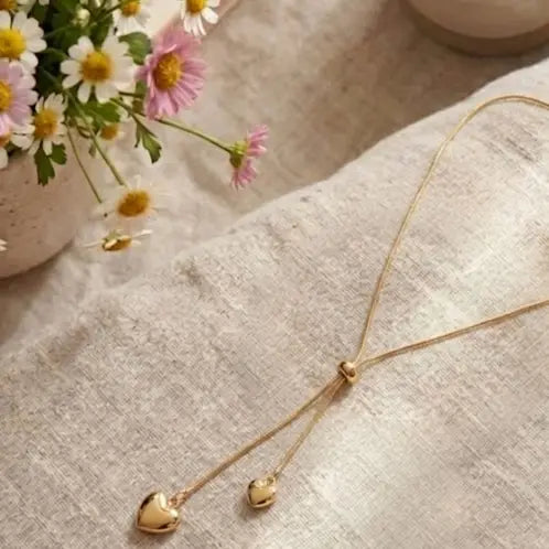 Adjustable Heart Drop Necklace
