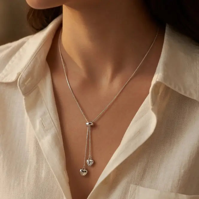 Adjustable Heart Drop Necklace