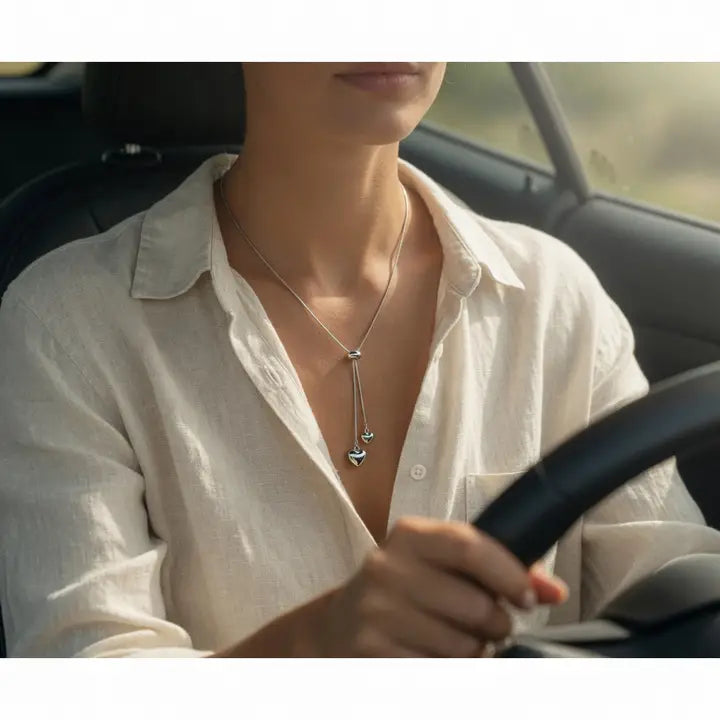 Adjustable Heart Drop Necklace
