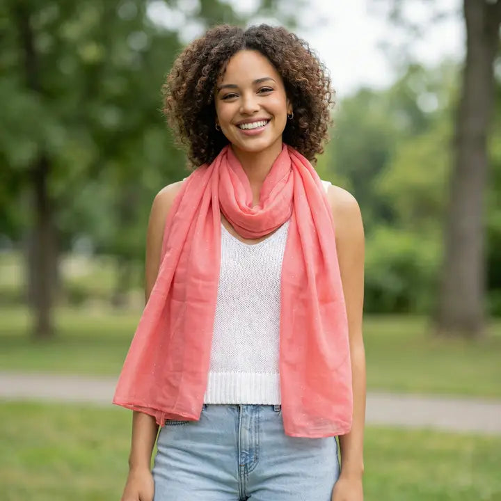 Viano - Sparkle Scarf - Dusky Pink