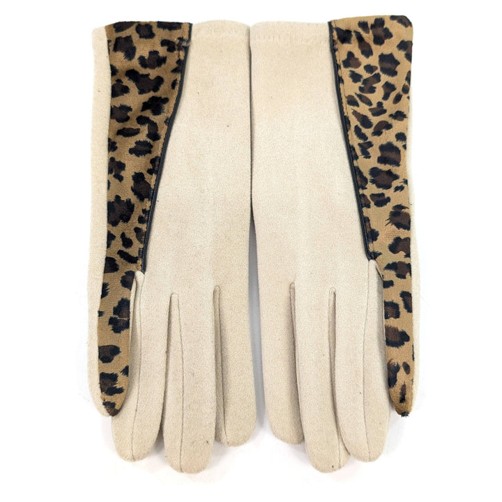 Animal Print Brushstroke Gloves -  Mink
