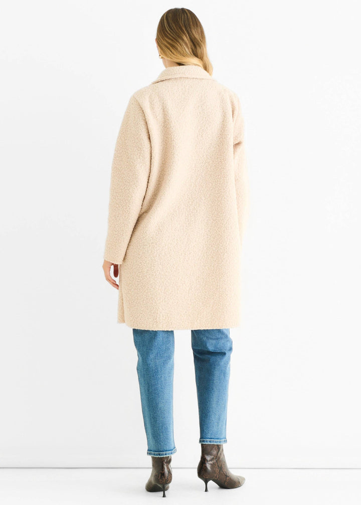 Shearling Mid Length Jacket | Beige