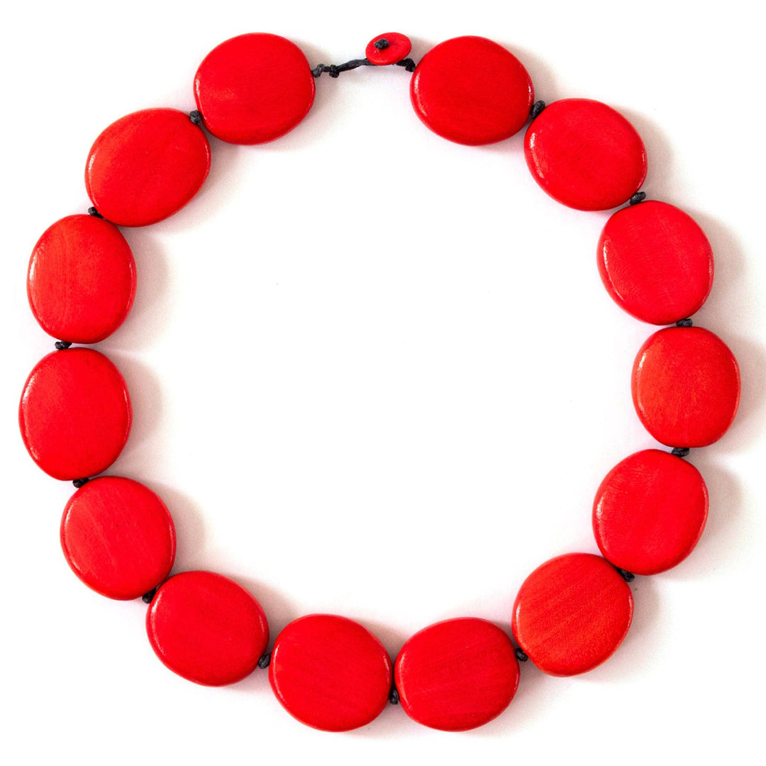 Pangantuon Wood Bead Necklace – Wax Cord