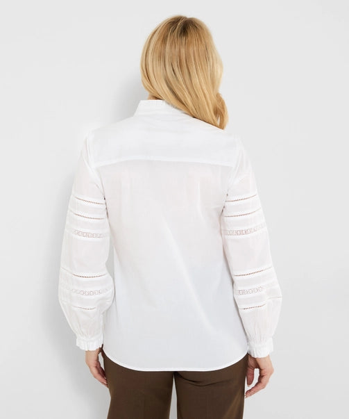 Florence Frill Collared Blouse with Balloon Sleeve