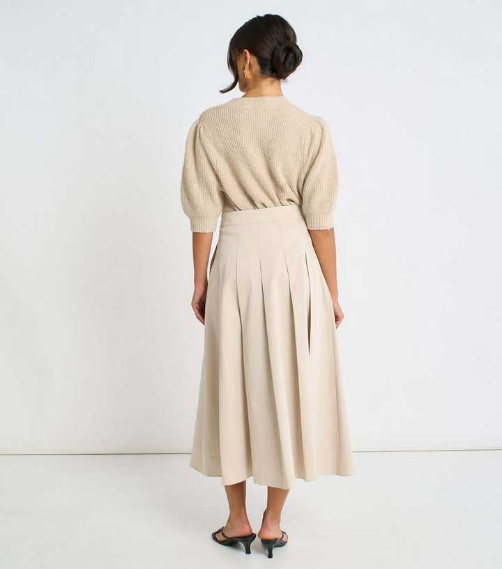 Stone Cotton Full Midi Skirt