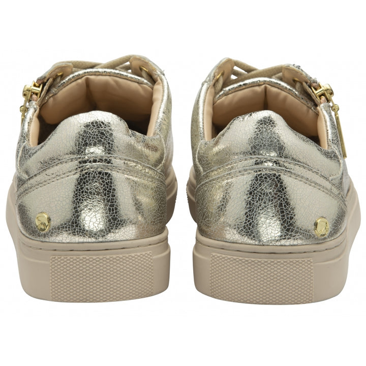 Ravel Gold Crackle Leather Gage Trainers