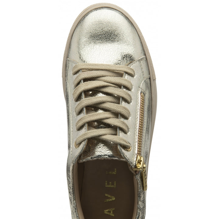 Ravel Gold Crackle Leather Gage Trainers
