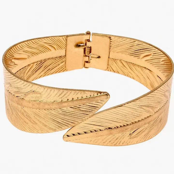 Leaf Design Cuff Bangle