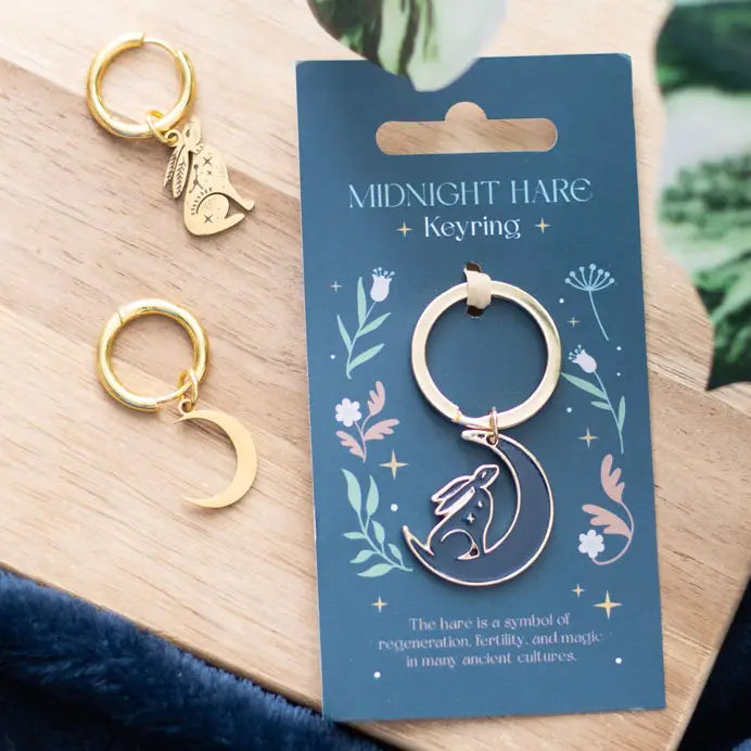 Mystical Midnight Hare Keyring