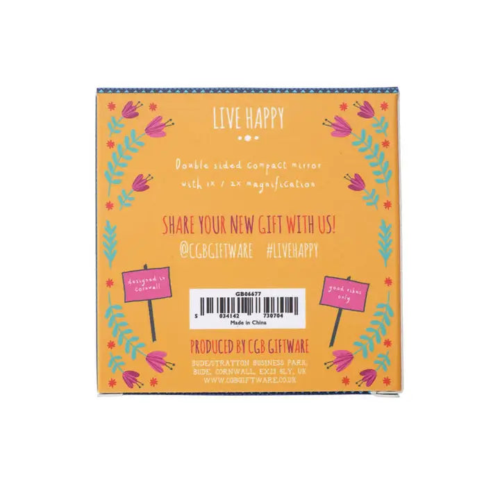 Live Happy Llamaste Llama Compact Mirror