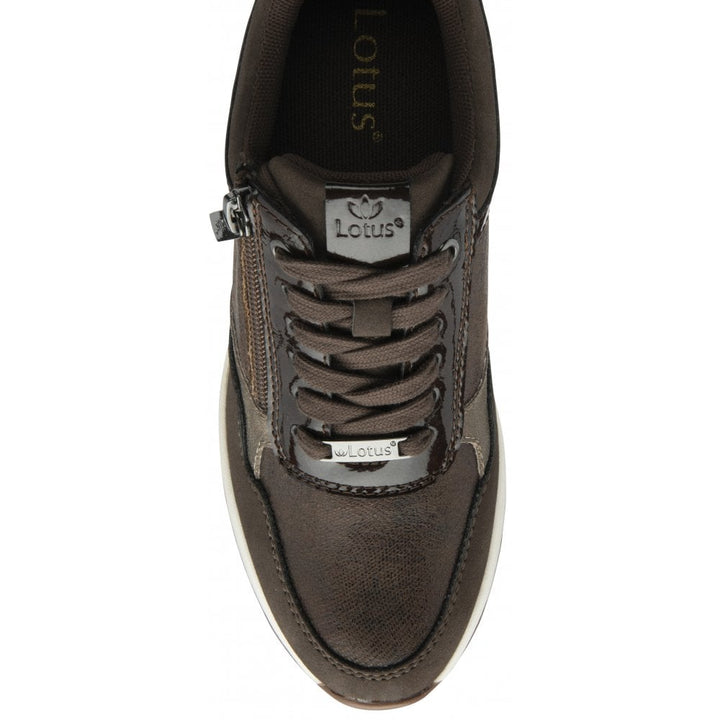 Brown Pluto Zip-Up Wedge Trainers -  Lotus