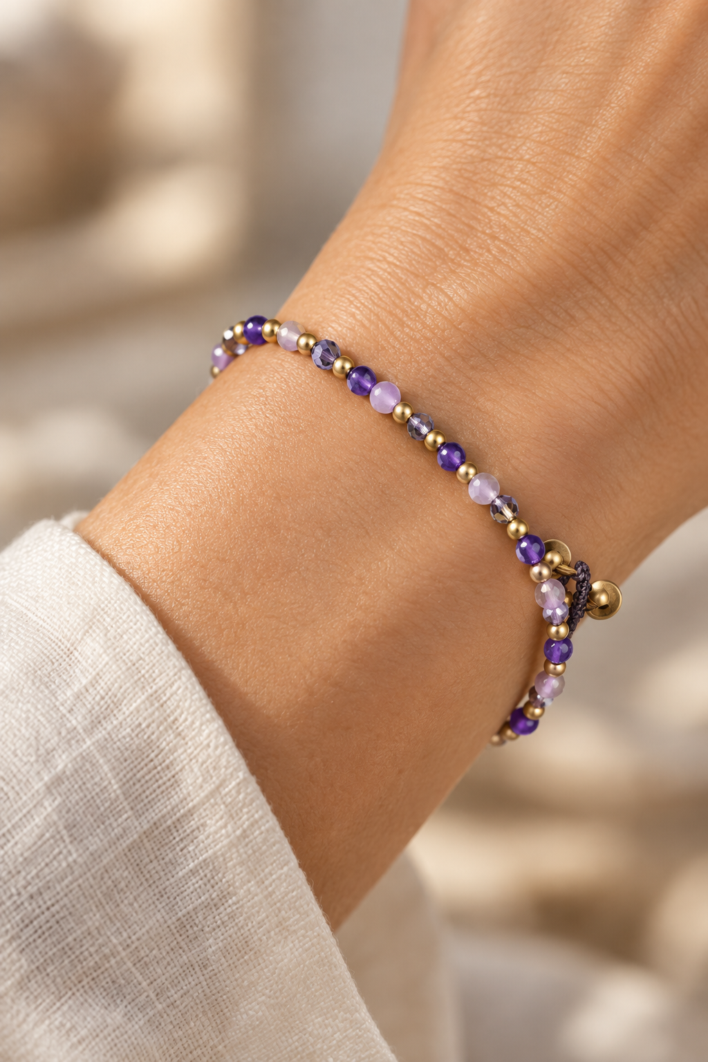 Purple Amethyst Bracelet Portrait
