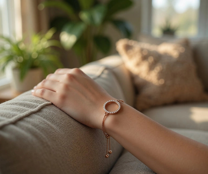 Adjustable Crystal Circle Bracelet