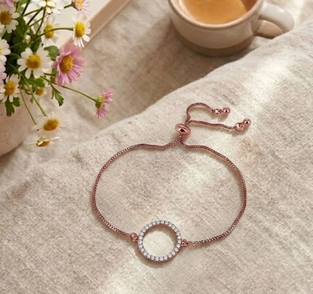 Adjustable Crystal Circle Bracelet