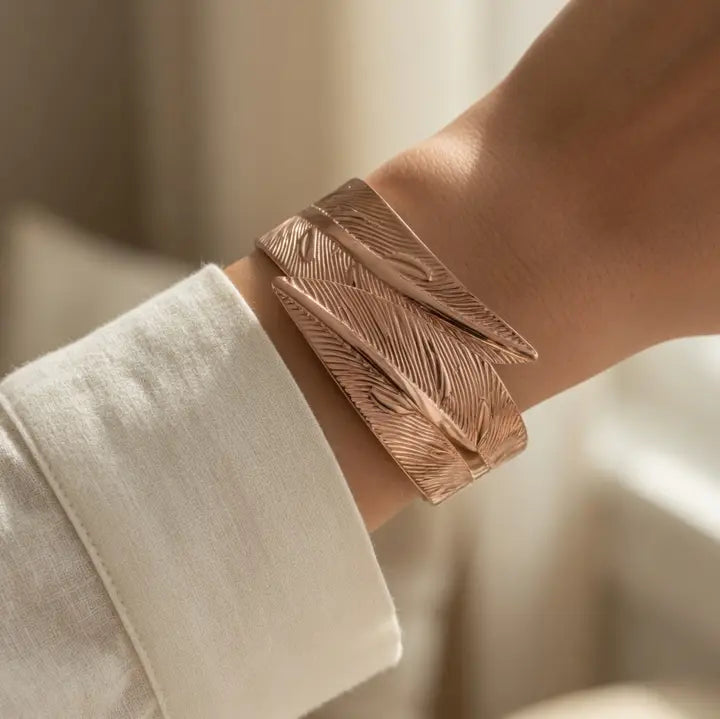 Leaf Design Cuff Bangle
