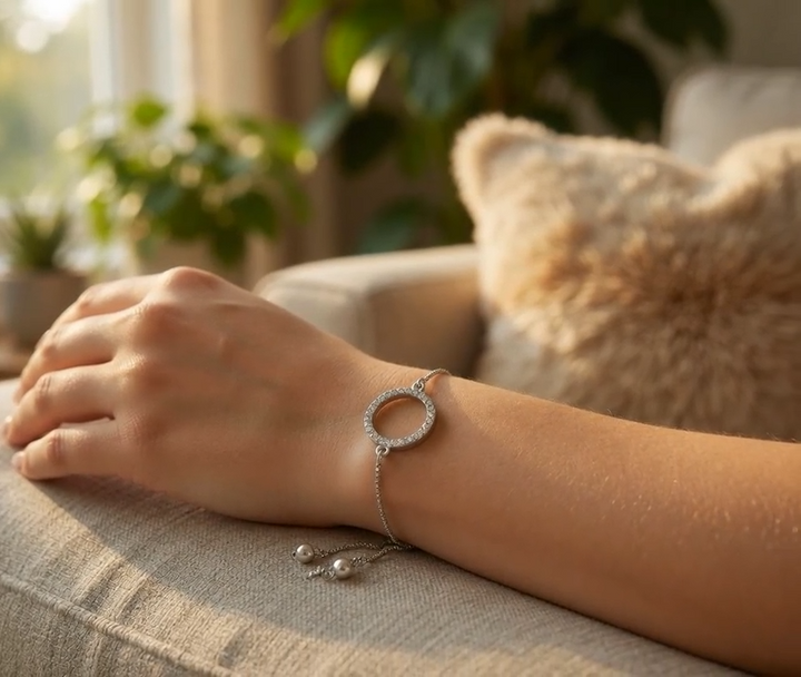 Adjustable Crystal Circle Bracelet