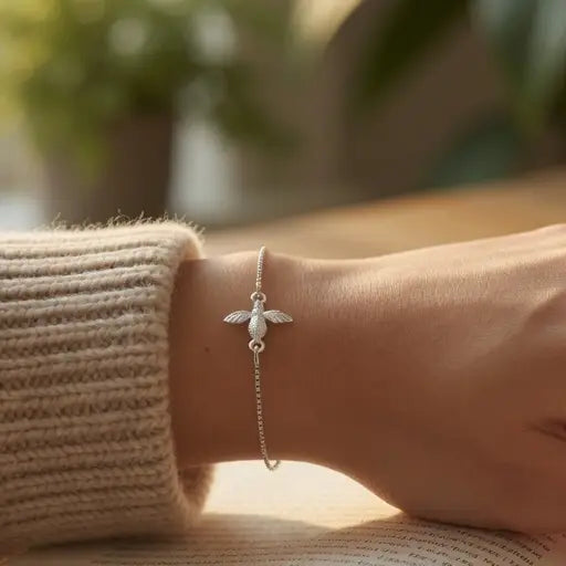 Adjustable bee Bracelet - Silver