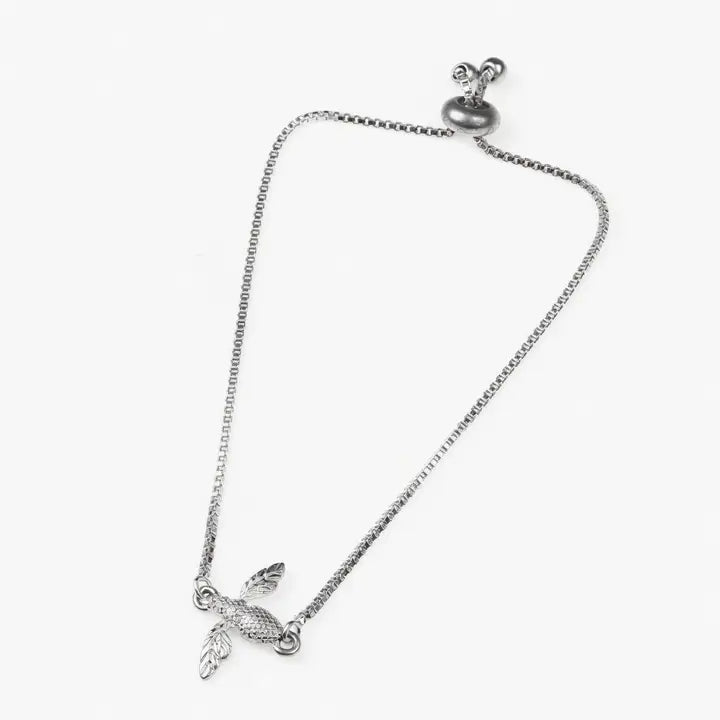 Adjustable bee Bracelet - Silver