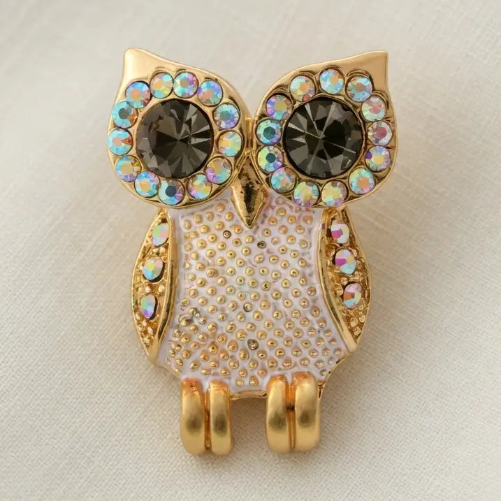 Sparkle Owl Brooch Gold Colour