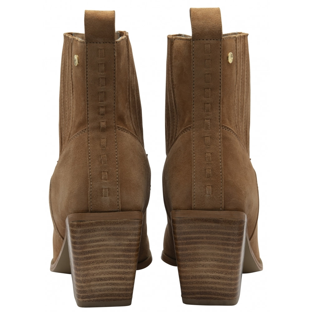 Tan Suede Ebert Heeled Ankle Boots | Ravel