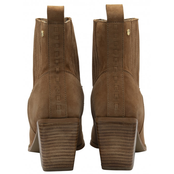 Tan Suede Ebert Heeled Ankle Boots | Ravel