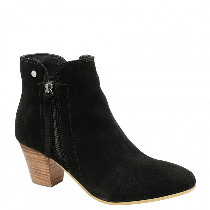 Black Suede Tulli Ankle Boots | Ravel