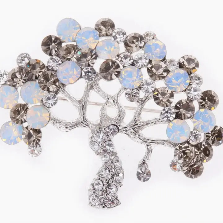 Sparkle Tree of Life Brooch - Silver