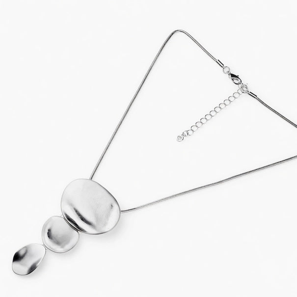 Tri Disc Drop Necklace