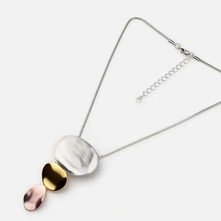 Tri Disc Drop Necklace