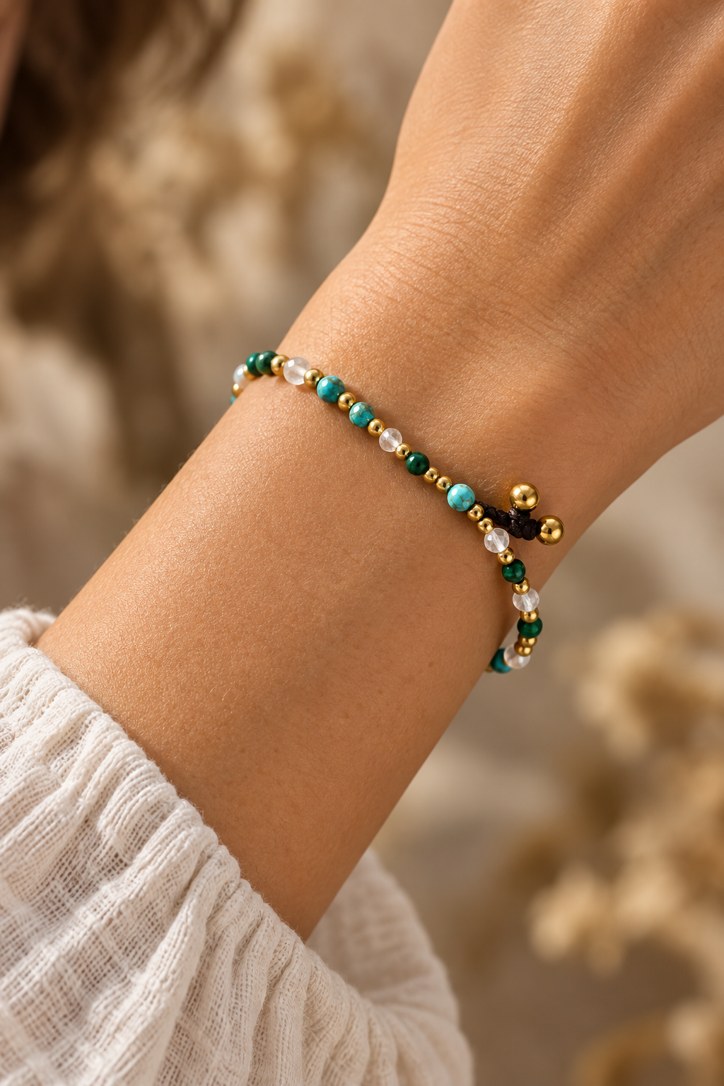 Turquoise Malachite Bracelet Lifestyle Portrait