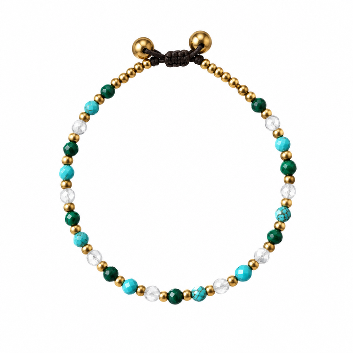 Turquoise Malachite Bracelet White Background