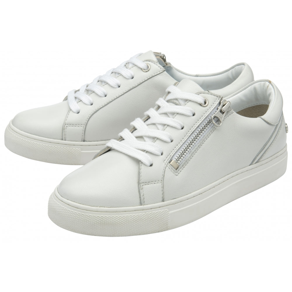 White Leather Gage Trainers | Ravel